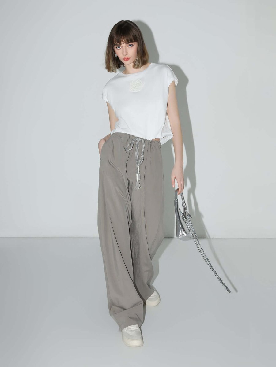 Drawstring Straight-Leg Lounge Pants