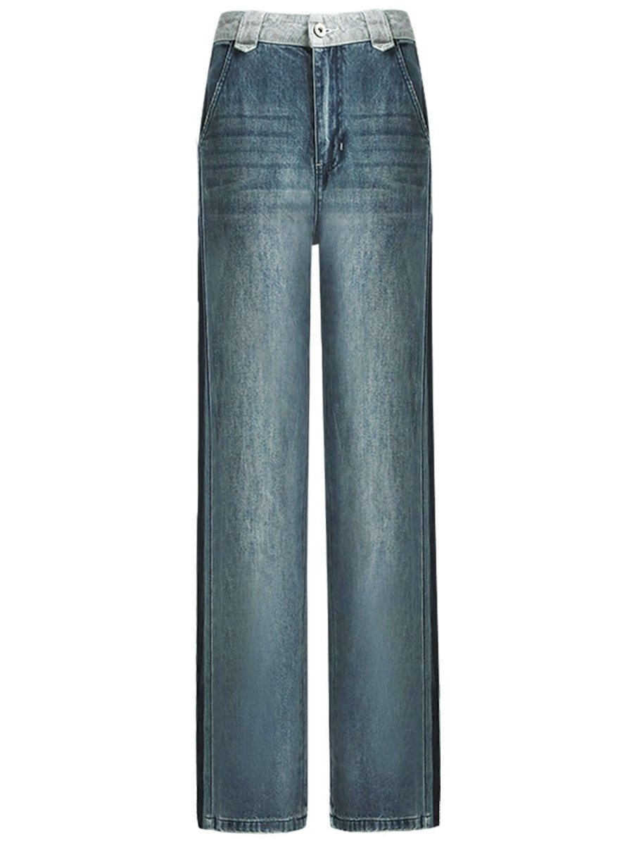 Washed Denim Flared Jeans
